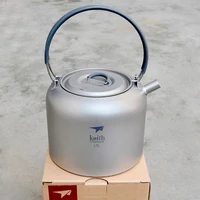 Keith Titanium Kettle 1.5L Picnic Cookware Titanium Teapot Ultralight Outdoor Camping Tableware Coffee Pot With Storage Bag 1