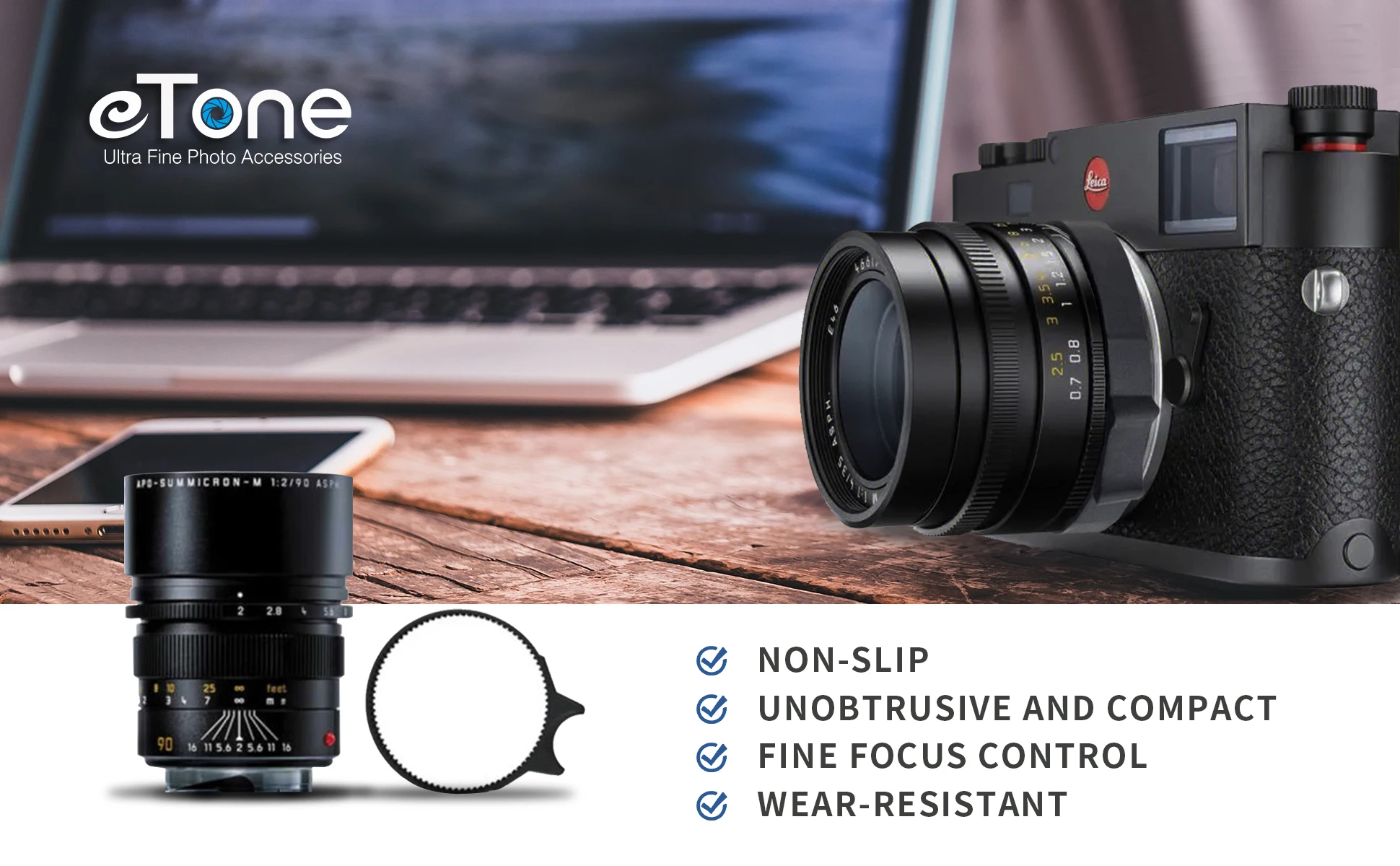Description Picture 2 of itemeTone 360-Rotation Following Focus Gear Ring Lens Focus Tab SLR DSLR Lens Accessories