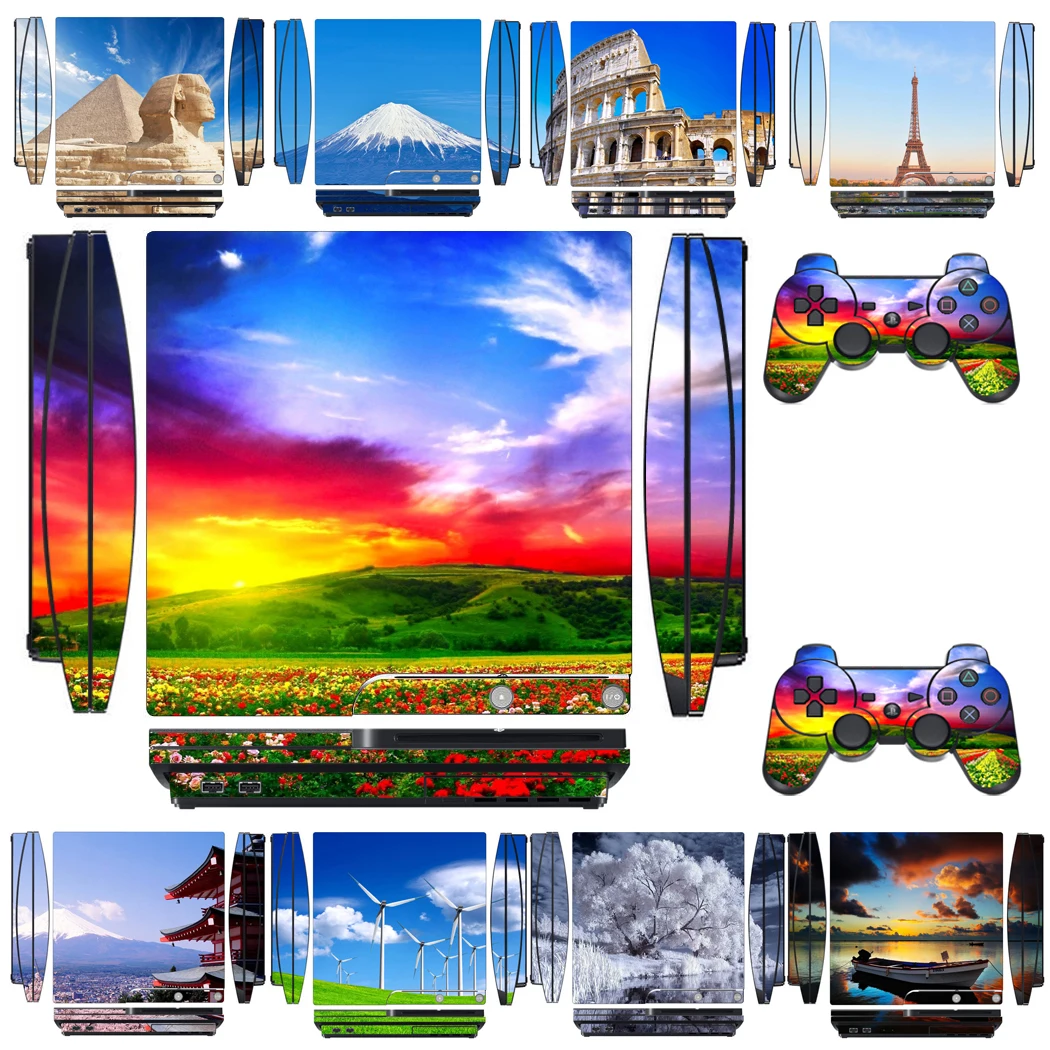 Beautiful Scenery 1801 Vinyl Skin Sticker Protector Per Sony Ps3 Slim Playstation 3 Slim E 2 Controller Skin Stickers