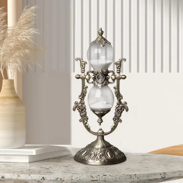 Európa Retro Hourglass Sandglass 30 Perc Dekoráció Virág Dekoratív Homok Óra Az Íróasztalhoz - Image 5