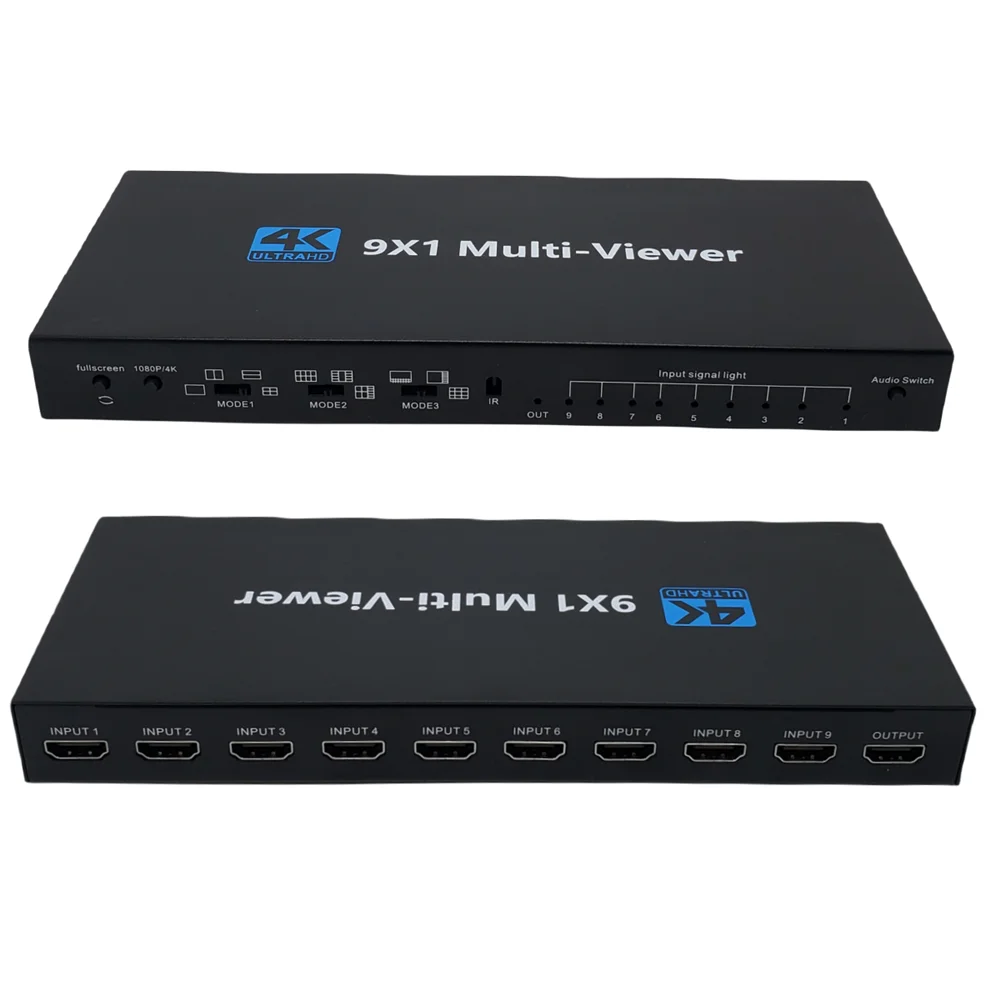 HDMI 멀티 뷰어 스위처, 심리스 4K HDMI 9 화면, 실시간 멀티 뷰어 화면 분배기, 9 in 1 out 스위치 어댑터, 1x9