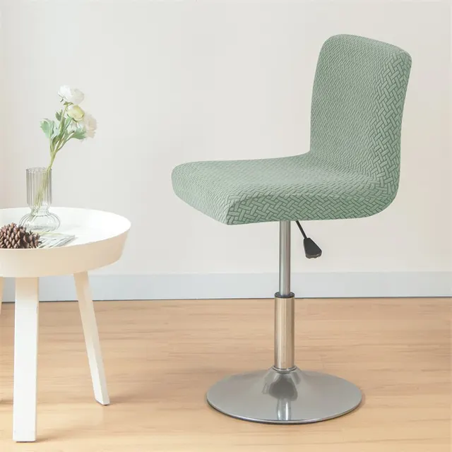 Jacquard Bár Szék Fedele Rövid Hátsó Üléshuzzatok Csúszóképek Szállodai Bankett Étkező Kis Méretű Tok Egységes Színű - Image 5