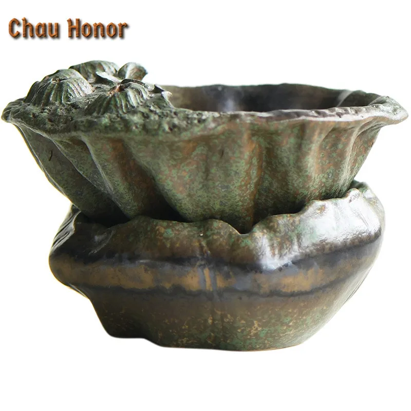 Handmade Lotus Kiln Change Patina Tea Separator Infusor Tea Strainer Dispenser Tea Soaking Tea Filter Chinese Tea Set Ornaments