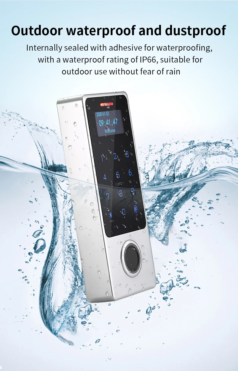 Sdc391f258032486fb5b061b6296d18e5F WIFI App Tuya Fingerprint Access Controller Keypad Metal Waterproof RFID Card Standalone Door Access Control System
