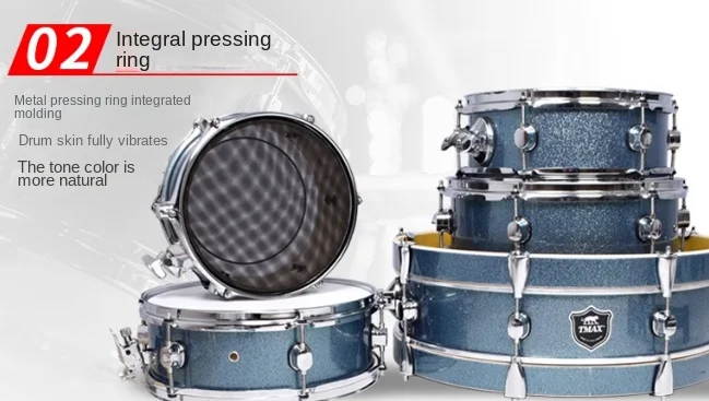 Portable Acoustic Jazz Drum Set with Pedals