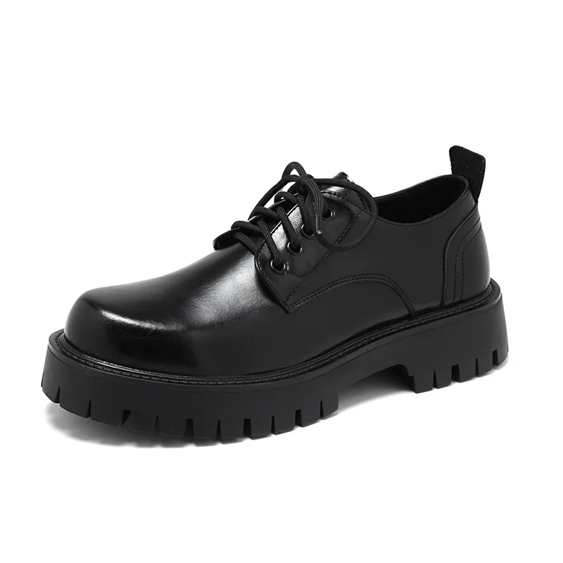Men Spring Autumn Street Style Teenagers Men's White Heightening Leather Shoes Fashion Black Hombre Daily Casual Dress Classic