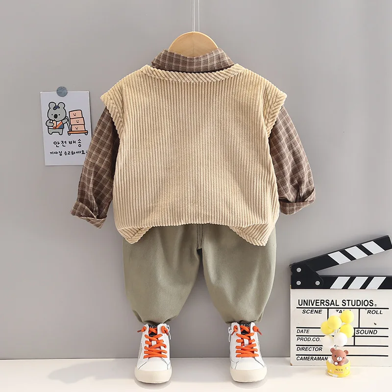 Baby Boy Designer Clothes Spring Autumn Plaid Turn-down Collar T-shirts  Tops and Pants Boys Tracksuits Christmas Outfit for Kids - AliExpress