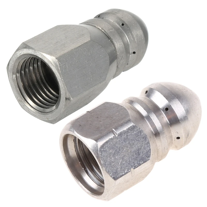 High Pressure Washer Stainless Steel Accessories G1 / 8 " G1 / 4 " G 3 8" Drain Sewer Cleaning Jetter Rotary Nozzle