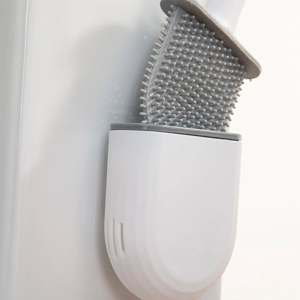 Wall-Mounted Quick-Dry Silicone Toilet Cleaning Brush