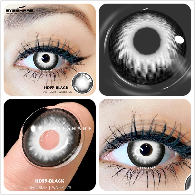 Vibrant Cosplay Halloween Contact Lenses - Anime Red & Crazy White/Black