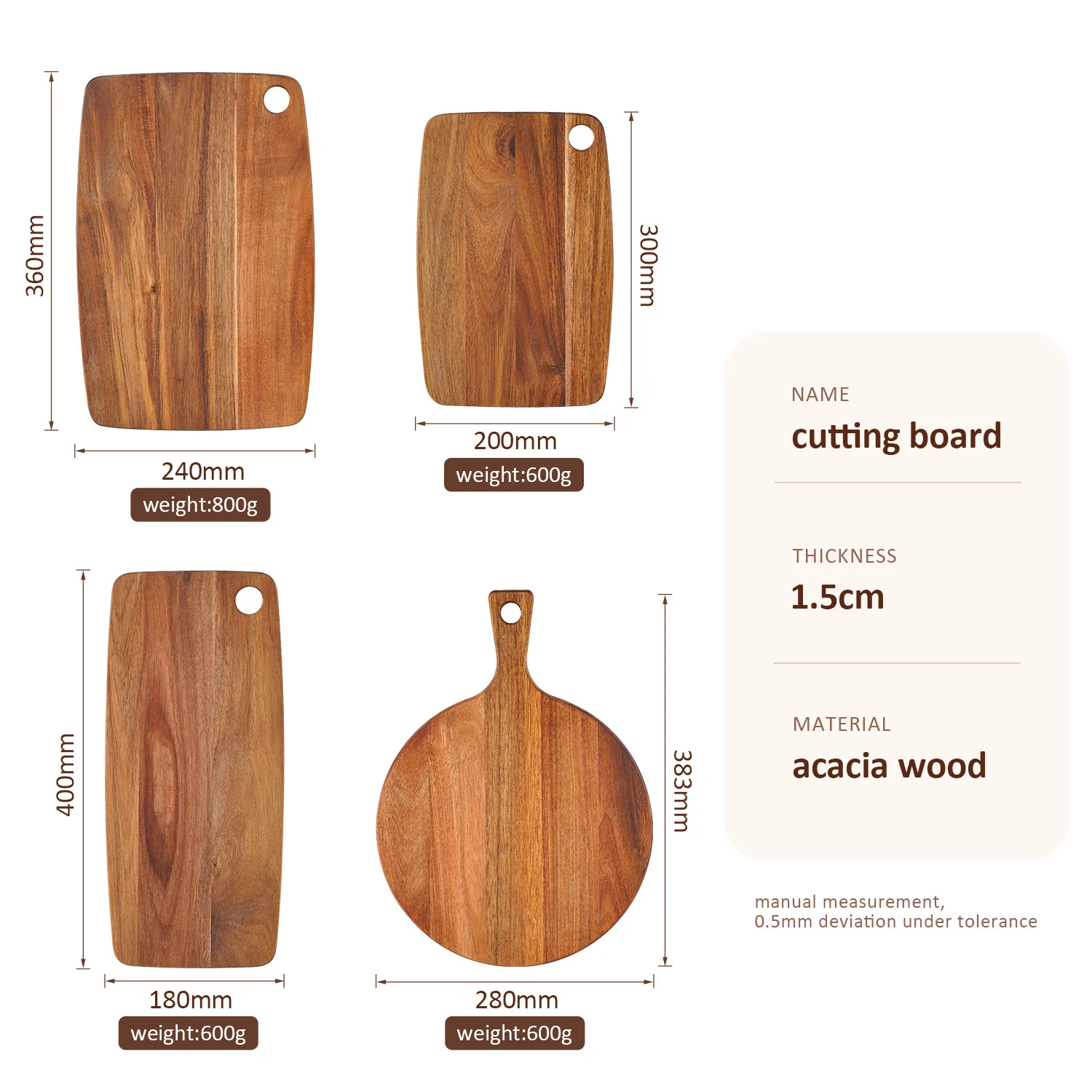 Premium Acacia Wood Charcuterie and Serving Board
