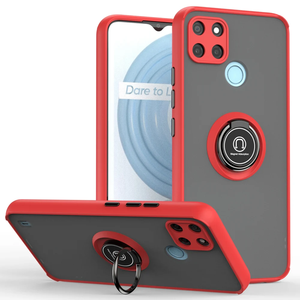 KEYSION Fashion Matte Case für Realme C21Y C25Y C20 C11 2021 Transparenter Ring Stoßfeste Telefonabdeckung für OPPO A15S A53 A_voghion.com