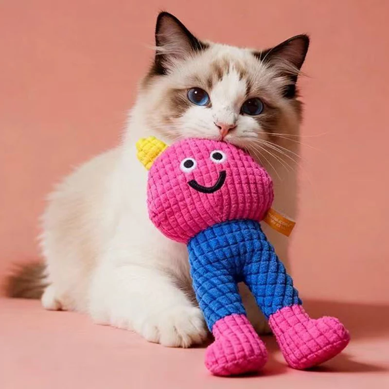 Irresistible Catnip-Infused Plush Chew Toy for Pets - Interactive Squeaky Fun