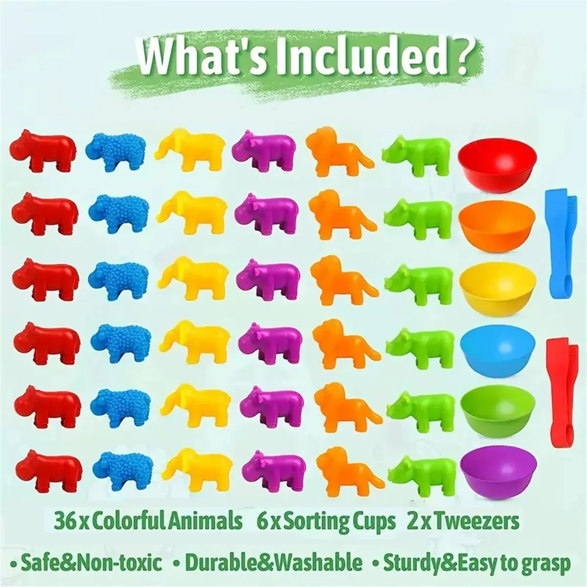 Color Matching Game Kids Education Sensory Toys Animal Counting Dinosaur Montessori Toddler Preschool Learning Activities Toys ﻿
