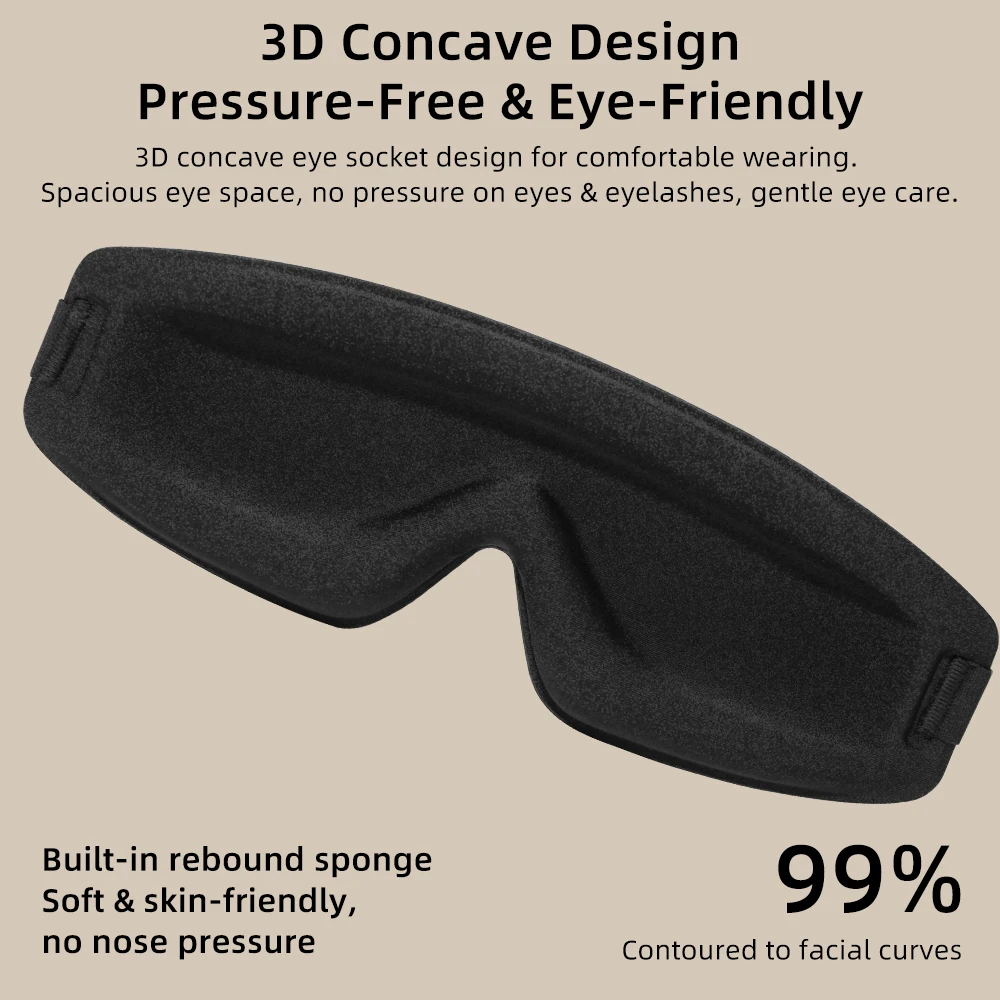 Breathable No-Pressure 3D Sleep Mask for Napping and Relaxation