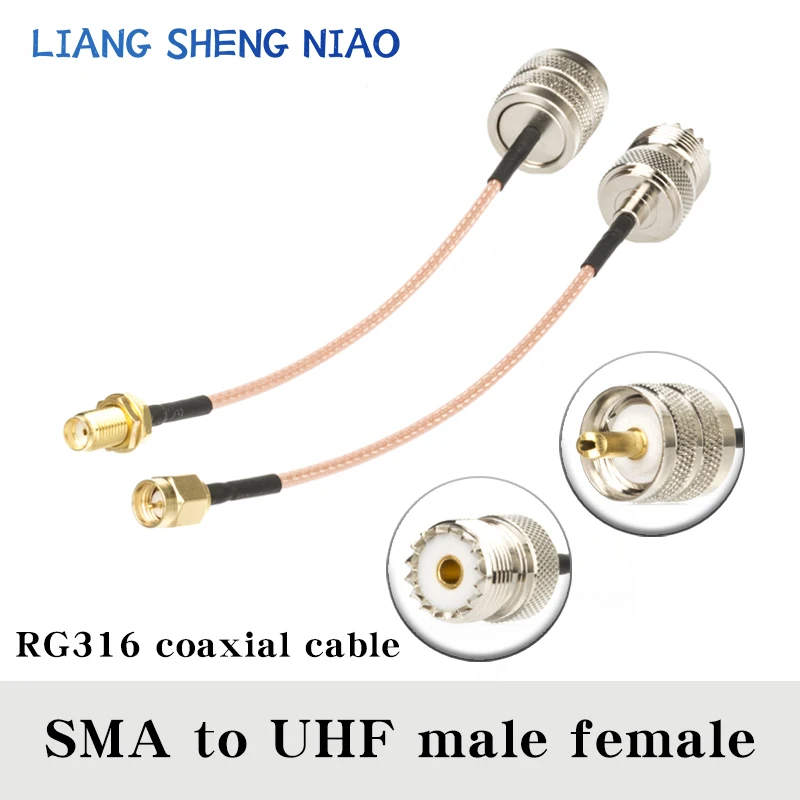 RG316 SO239 UHF Female To SMA Female Long RF Cable - Rapid Shipment Lot For Antennas & Radios