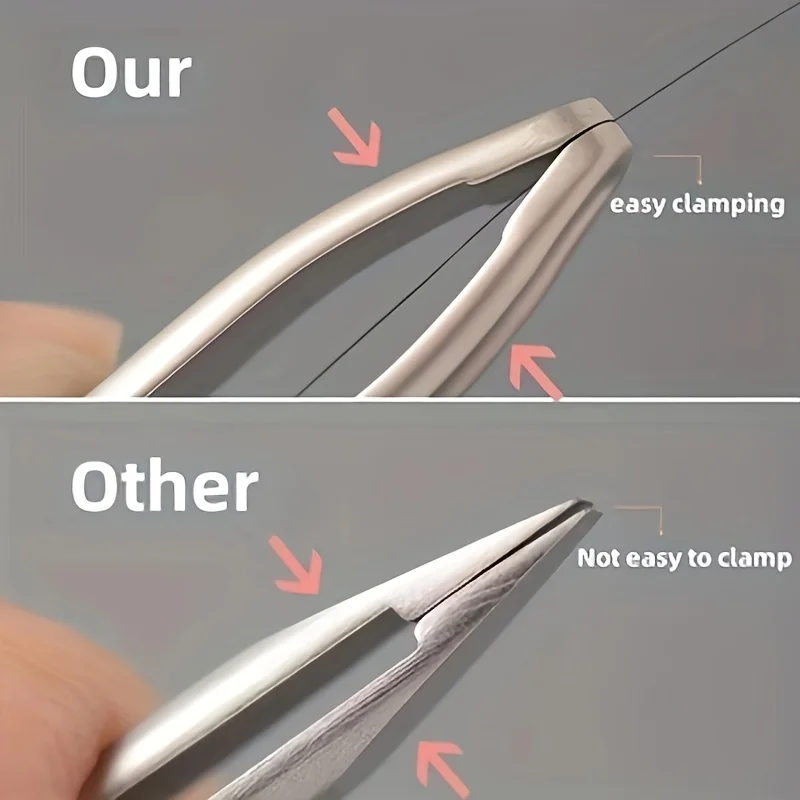 Round Head Tweezers for Eyebrow Facial Hair Removal Seamless Clips Short Hair Precision Beard Clip