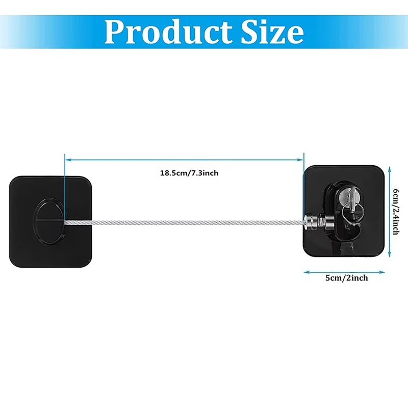 Baby Safe Refrigerator Lock with Key Code Lock Baby Safety Cabinet Lock Sliding Wardrobe Door Lock Home Limiter