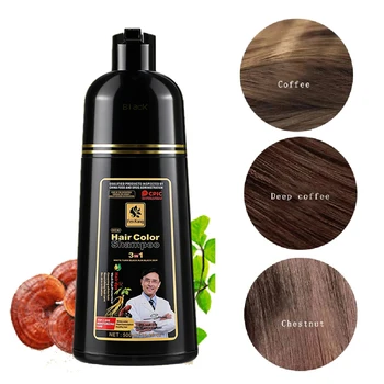 Shampoo colorante per capelli grigi Shampoo colorante per capelli neri 3 in 1 per donne e uomini Crema nutriente per la cura dei capelli a base di erbe naturali