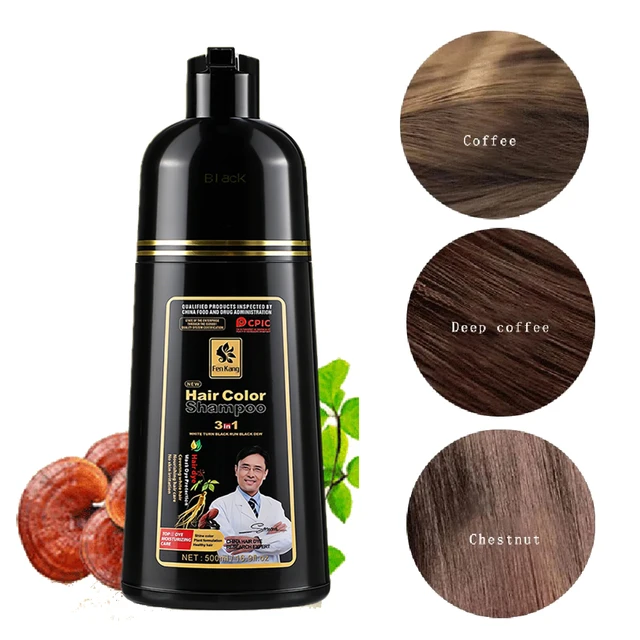 Shampoing de teinture capillaire 3 en 1 pour cheveux gris, crème de soin capillaire nourrissante de sécurité à base de plantes naturelles pour femmes et hommes 1