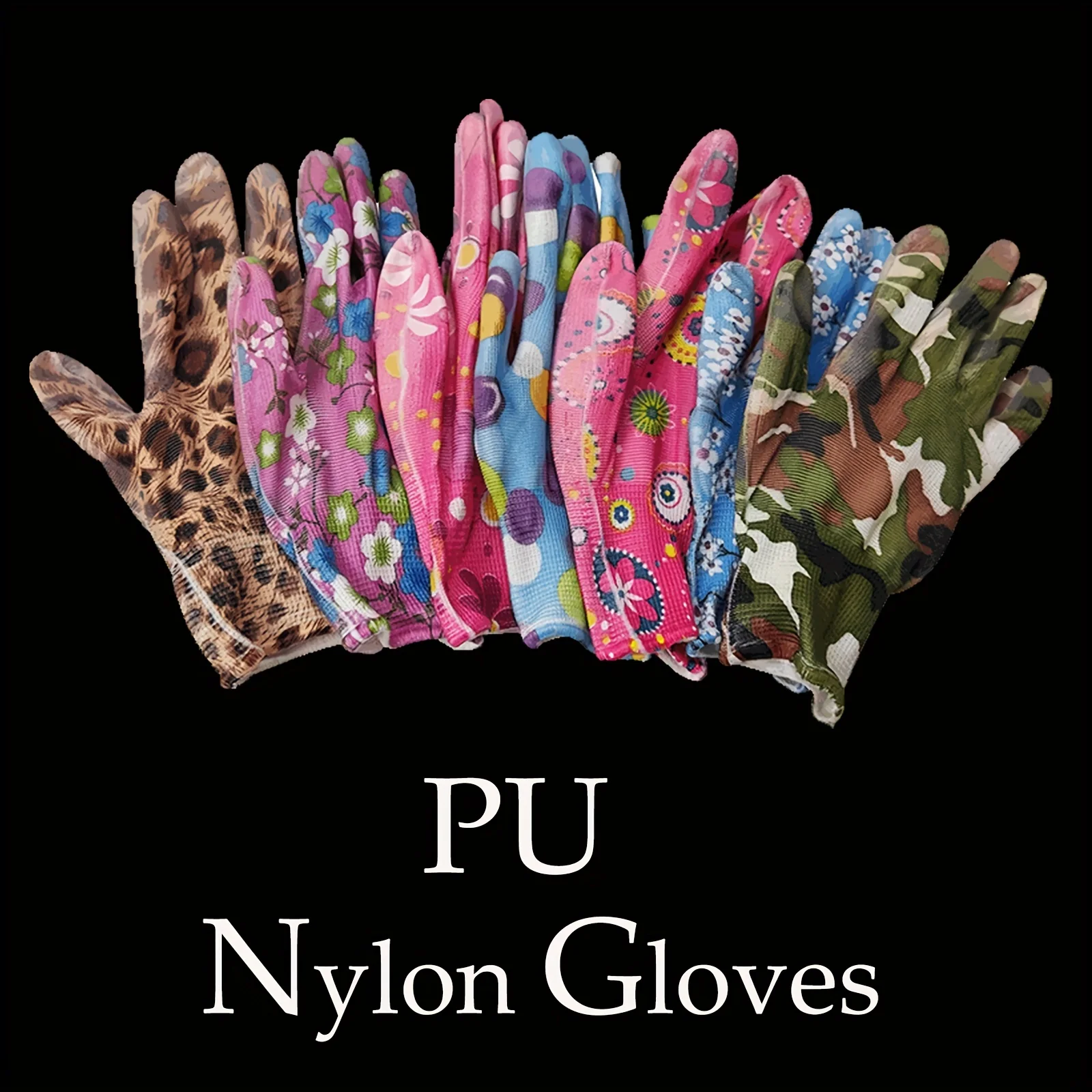 12/8/2Pairs Random Color Outdoor Protective Work Gloves Gardening Gloves for women and Men PU Nylon Garden Gloves 2