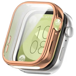 Enhanced Plating Protective Case and Screen Protector for huawei fit 3 (Rose gold 05)