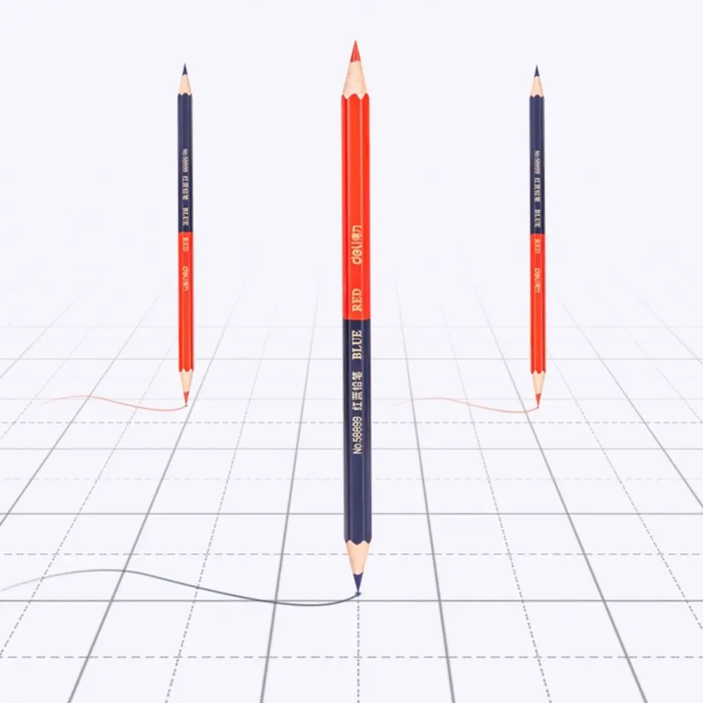 12개/세트 학생용 빨강&파랑 양면 연필 드로잉 마킹 2B 소프트 리드 연필 핸드 빌더 조이너 도구 그래픽