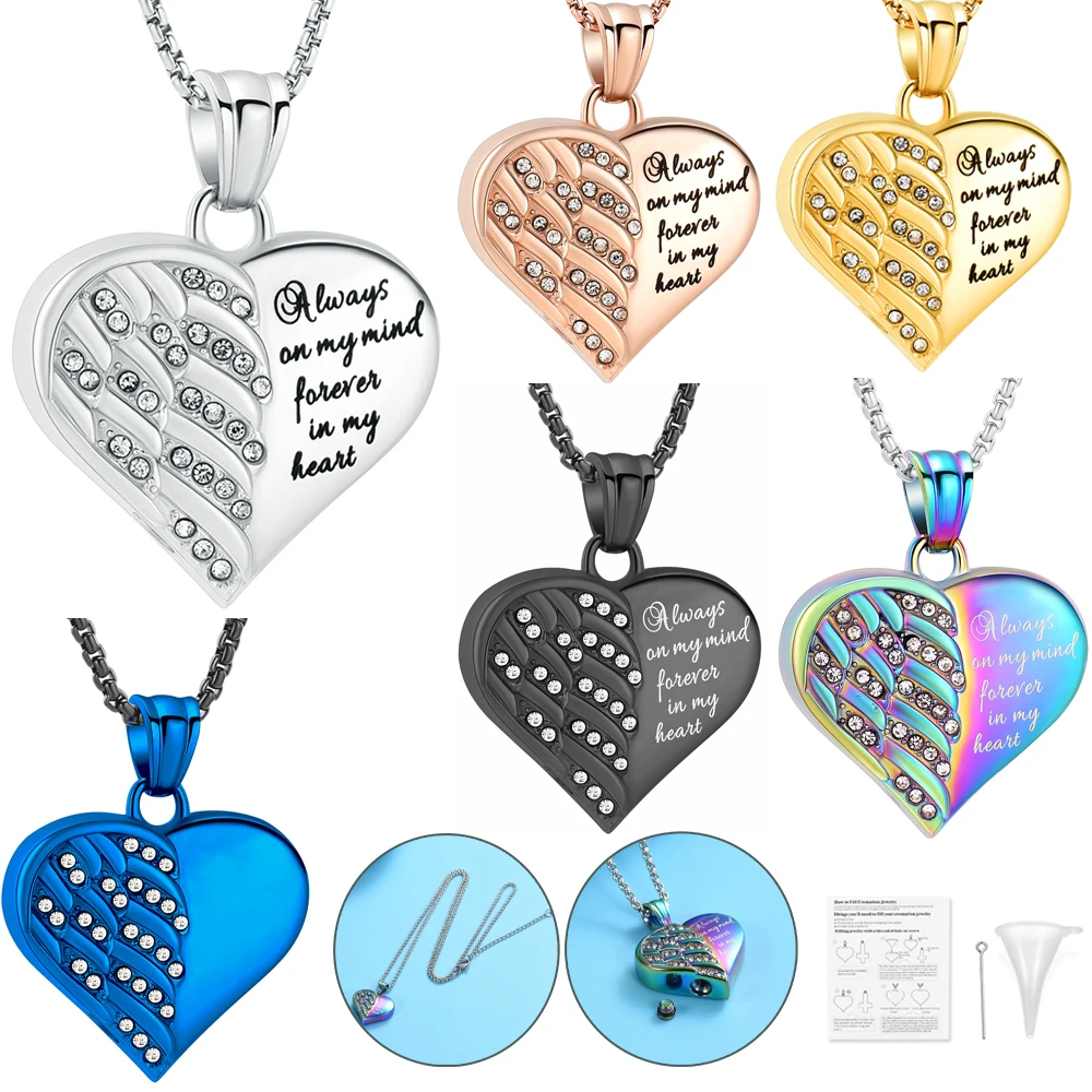 

Engraved Heart Mini Urns Cremation Pendant Memorial Necklace For Human/Pet Ashes Stainless Steel Keepsake Jewelry Free Shipping