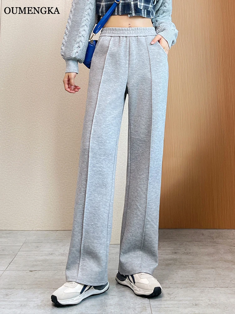 Woman Cotton Twill Pants Autumn Winter Chic Fashion Casual Wear  Vintage High Elastic Waist Female Long Trousers Mujer S-4XL