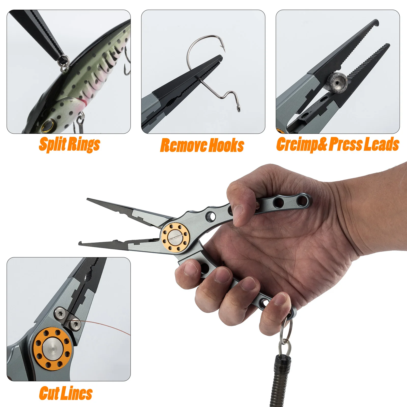 Multifunction Fishing Tool Winter Split Ring Pliers Scissor Hook Remover  Braid Line Lure Cutter Aluminum Saltwater Fishing Gear - AliExpress