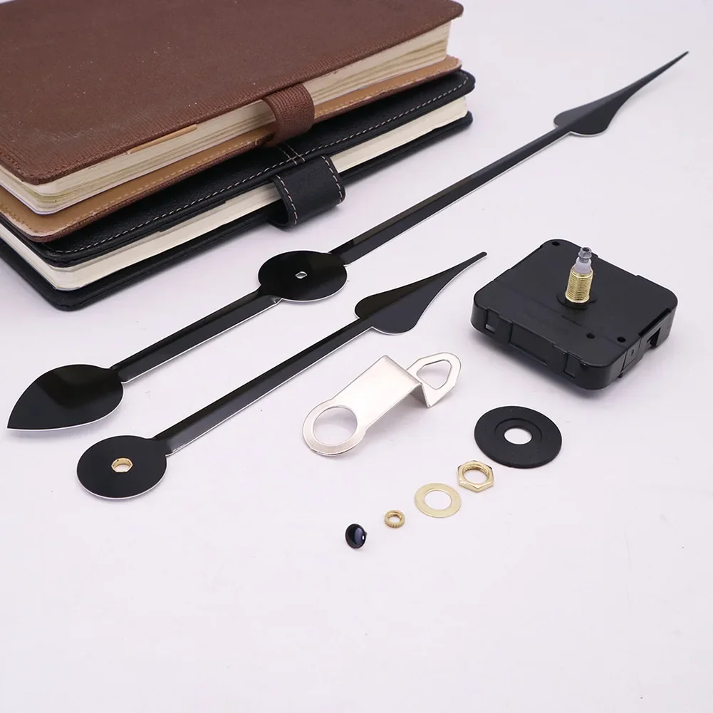 Quality Silent Quartz DIY Mechanism Movement Kit Large Long Hands Clock Movement High Torque Wall Clock Accessories Black clock repair parts