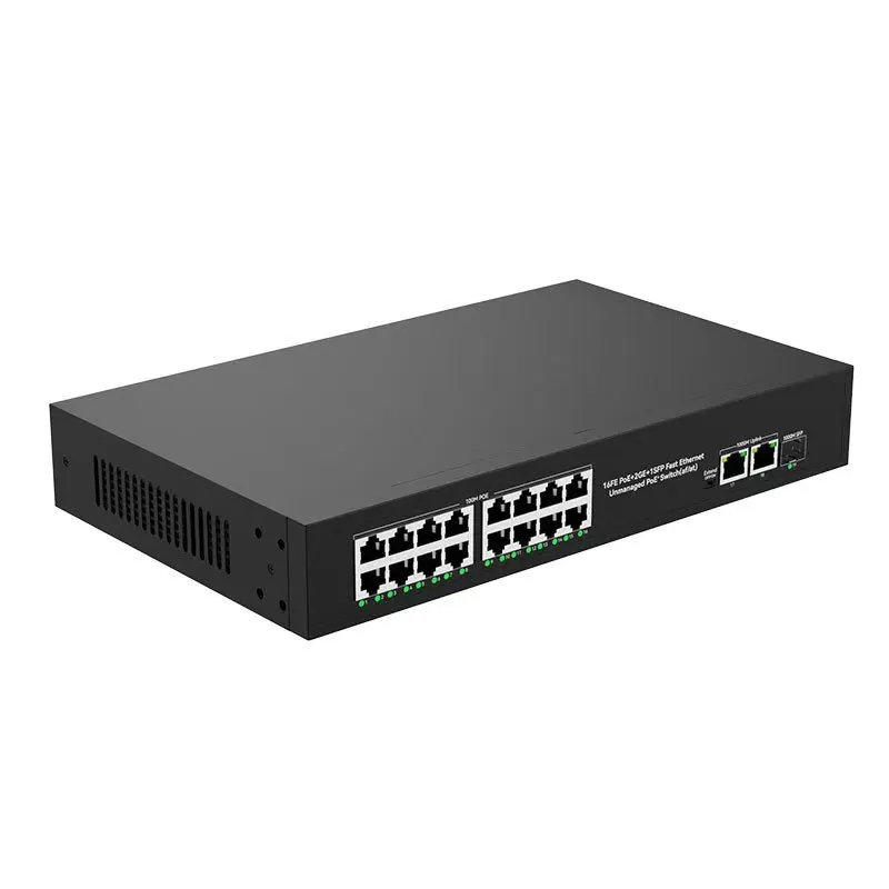 새로운 POE RJ45 이더넷 스위치 SFP 48V(802.3af/at 업링크 비관리형 플러그 앤 플레이, IP 카메라/NVR용)