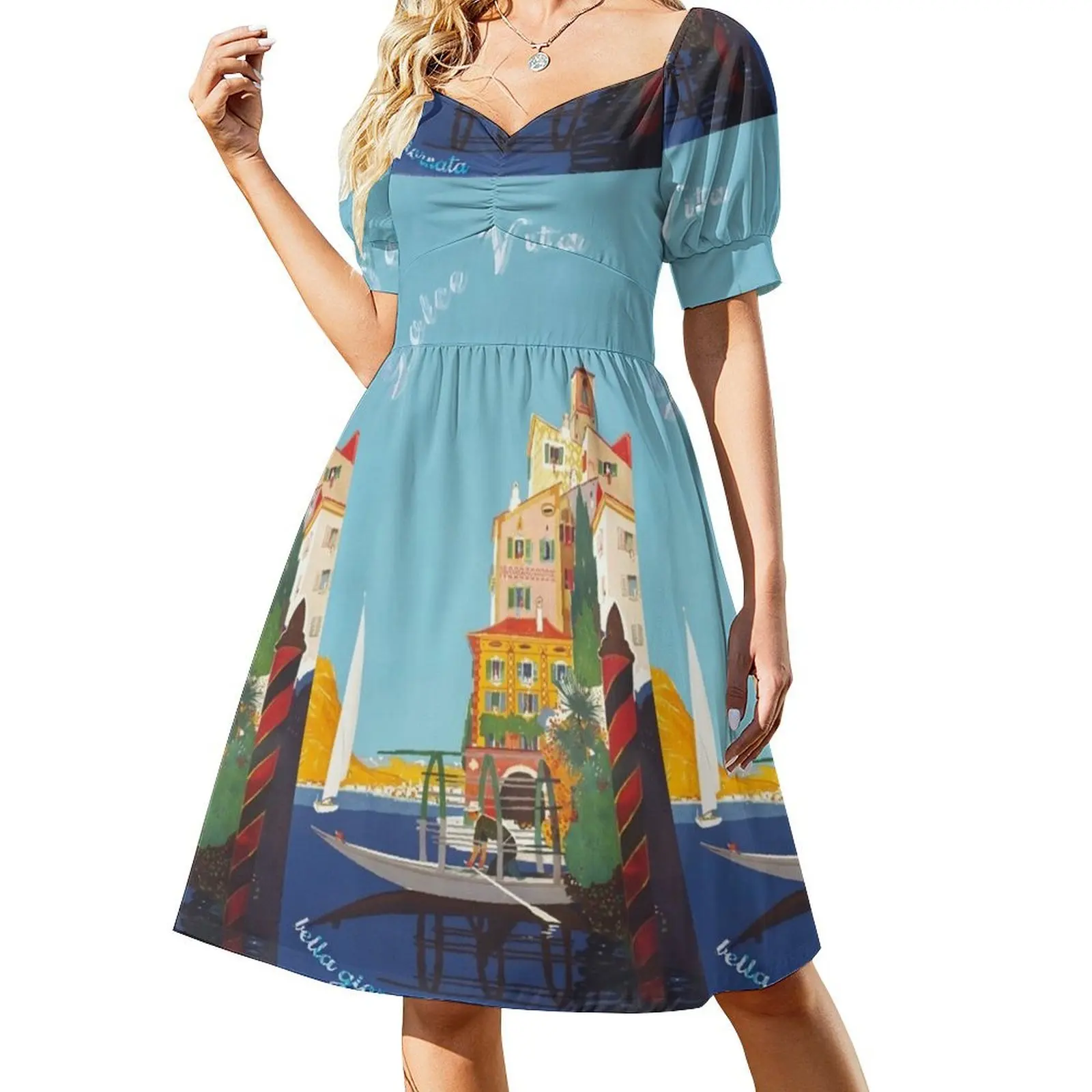 Viviendo el sueño Edición navideña italiana Dolcce Vita - Bella giornata Use el cambio que desee ver Vestido de manga corta