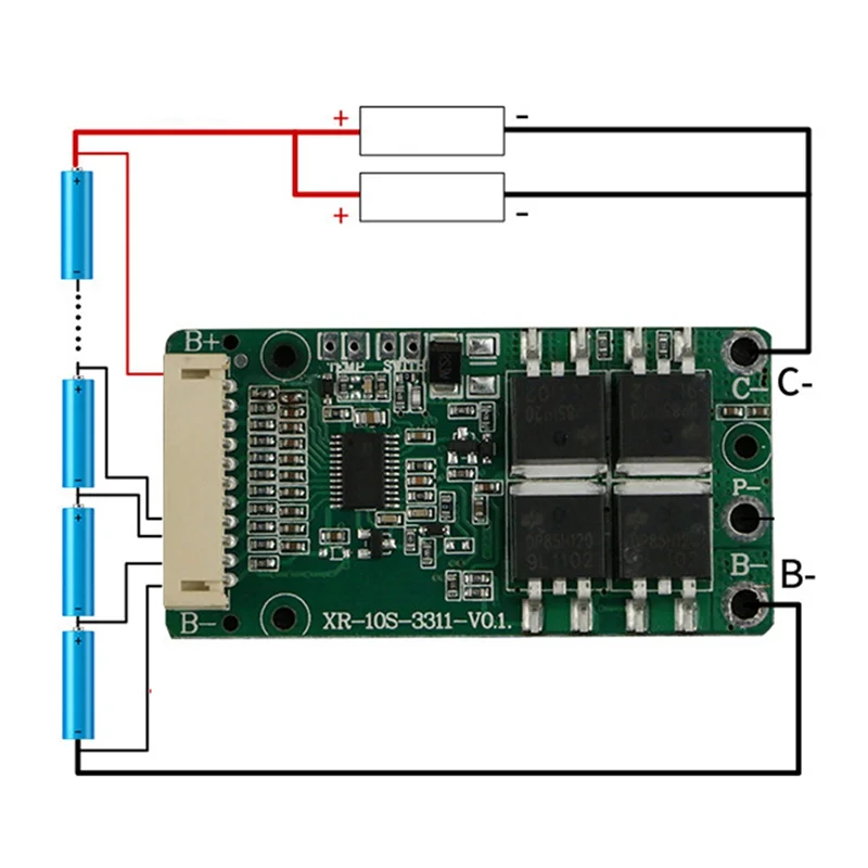 리튬 이온 배터리 충전 보호 보드, BMS 10S, 36V, 15A 18650, PCB, PCM, 공통 포트, 전기 자전거 충전