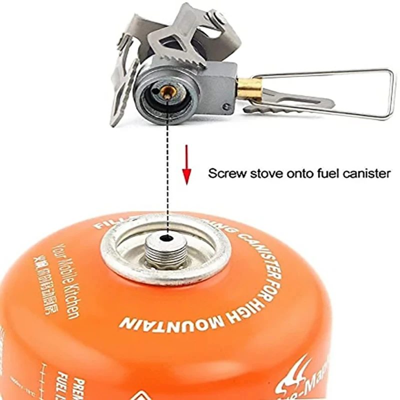 Camping Gas Stove BRS-3000T Titanium Mini Camping Gas Burner 25g One-Piece Pocket Stove Outdooor Hiking Folding