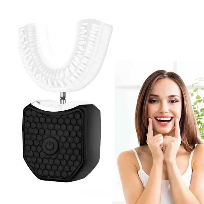 LED 디스플레이 USB 타입-C 자동 전동 칫솔 성인 학생용 U자형 부드러운..