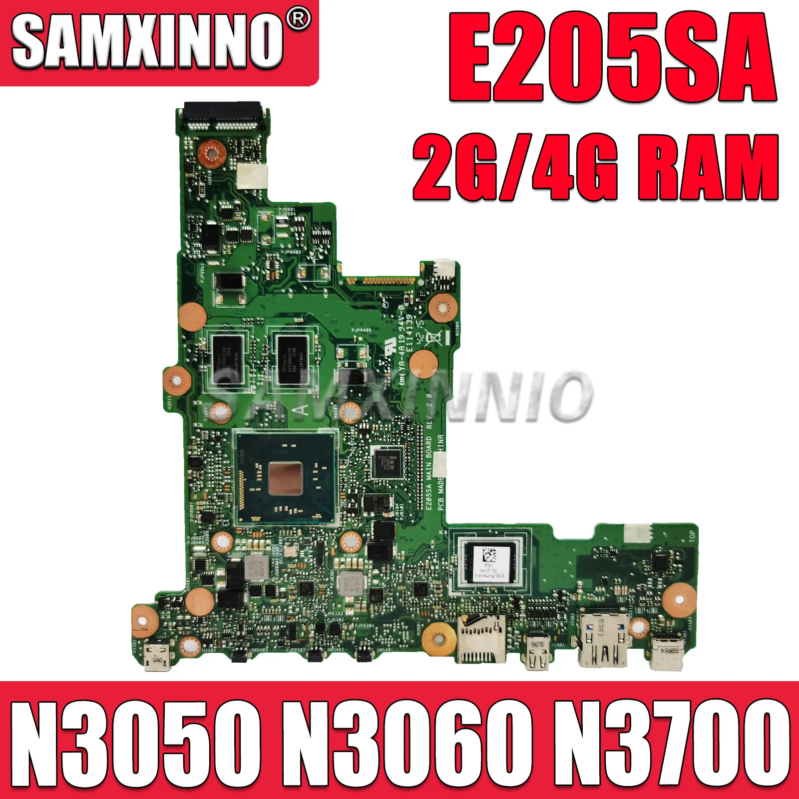E205SA Материнская плата ASUS Vivobook L205SA TP200SA E205S материнская плата для ноутбука 2G/4G RAM N3050/3060 N3700 CPU 0GB/32GB/64GB SSD