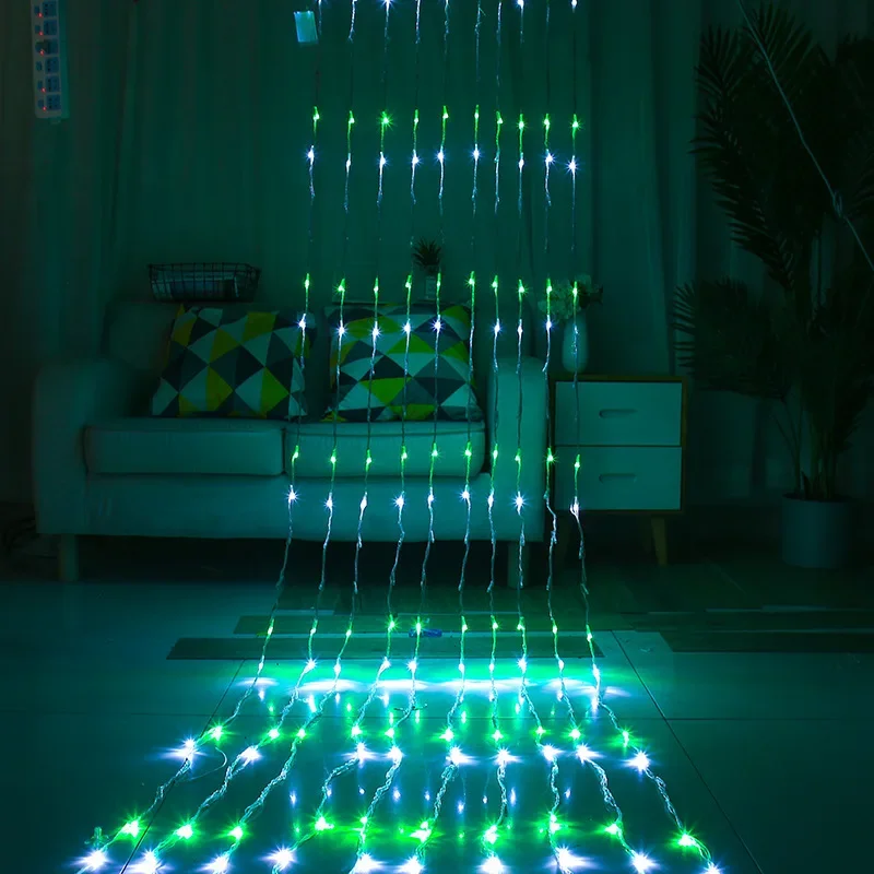

Christmas 6x3M 3x3M 3x2M Waterfall Window Curtain String Light Meteor Shower Rain Light Wedding Party Background Icicle Light