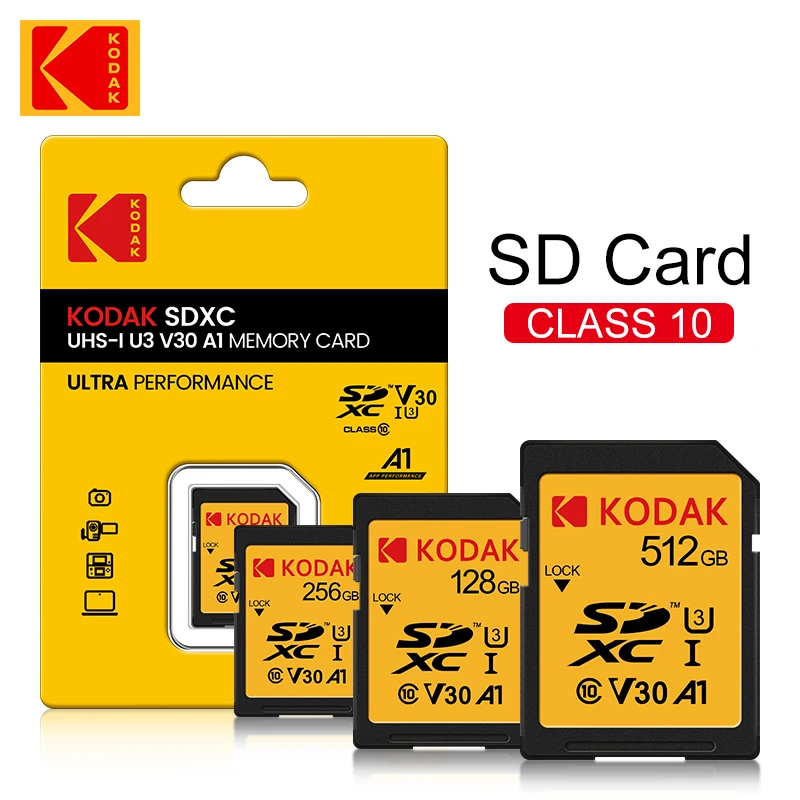 

kodak Ultra SD Card 64GB SDXC SD 128GB 32GB 16GB Class10 Flash Memory Card SD Cards 4K SDHC Full HD Video Flash Micro Tf SD Card