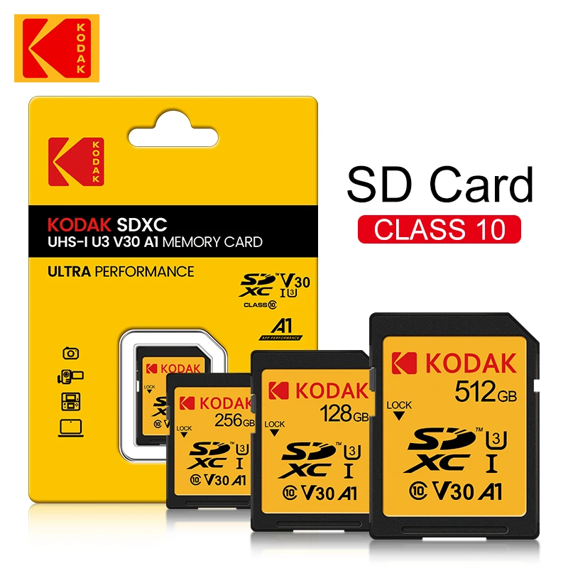 Kodak Ultra Sd Card 64Gb Sdxc Sd 128Gb 32Gb 16Gb Class10 Scheda Di Memoria Flash Schede Sd 4K Sdhc Full Hd Video Flash Micro Tf Sd Card
