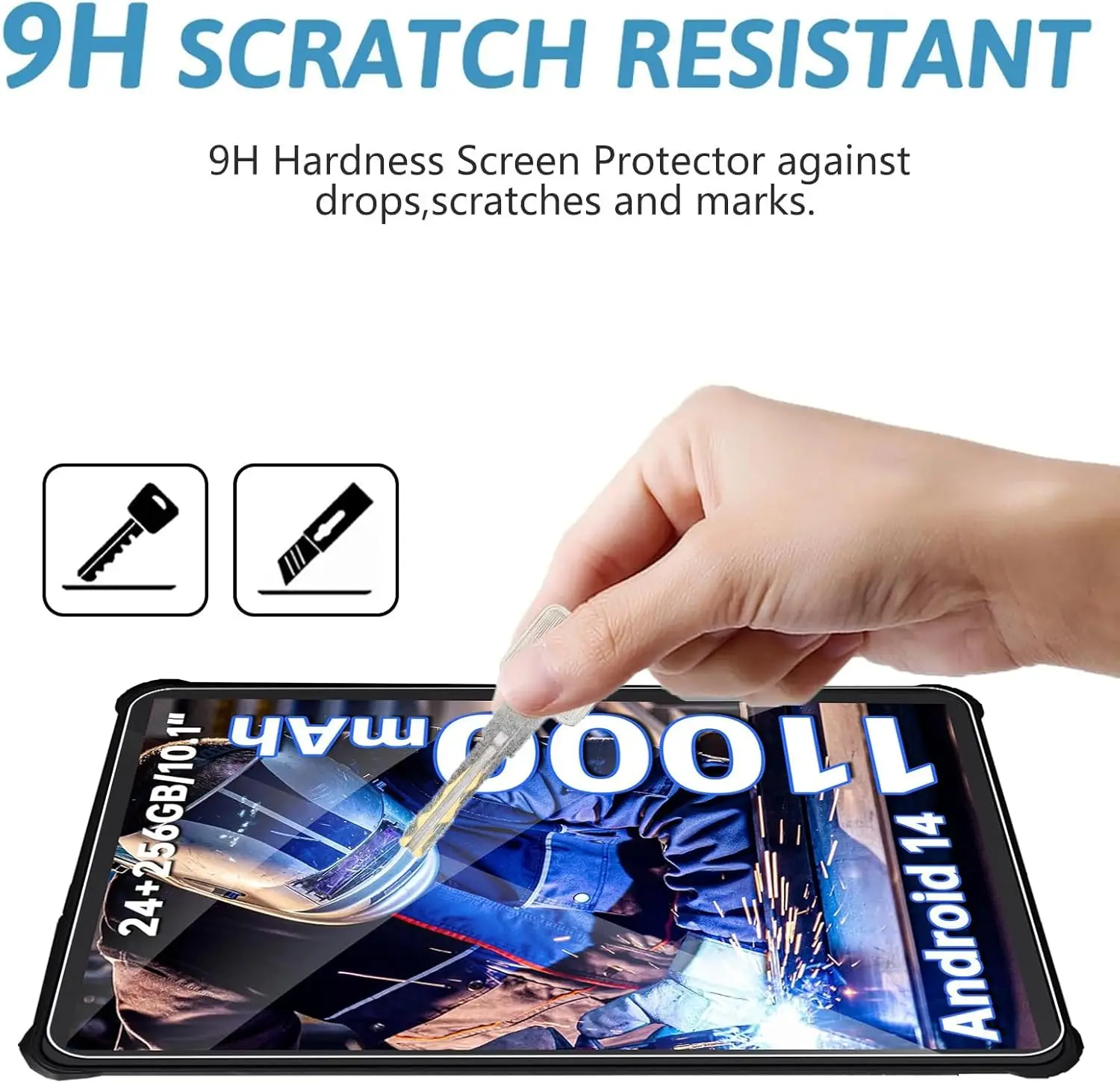 Premium 10.1-Inch Tempered Glass Screen Protector - 9H Scratch-Resistant, Anti-Fingerprint, HD Clarity, Bubble-Free Installation