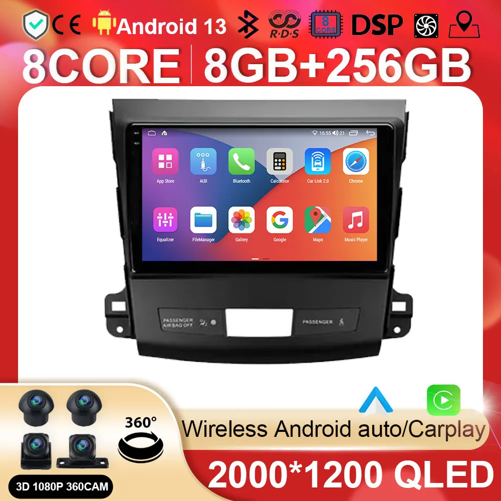 

Автомагнитола на Android, мультимедийный видеоплеер, навигация для Mitsubishi Outlander 2 для Citroen C-Crosser для Peugeot 4007 GPS BT5.0