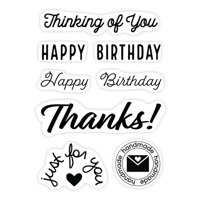 

Handmade Essentials Stamps 2024 New Word Clear Stamps Sentiment Thinking of You for Scrapbooking Photo Album Cards Making X27