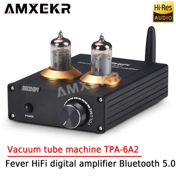 AMXEKR 진공관 기계 TPA-6A2 발열 하이파이 50W + 50W 디지털 앰프, 블루투스 5.0 소형 홈 스피커