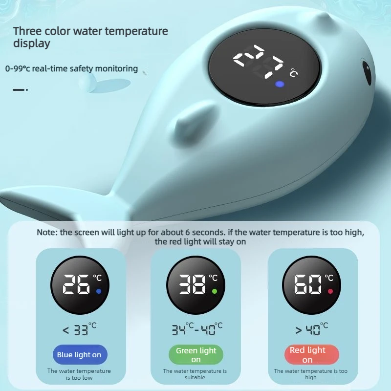 Adorable Cartoon Animal LED Bath Thermometer