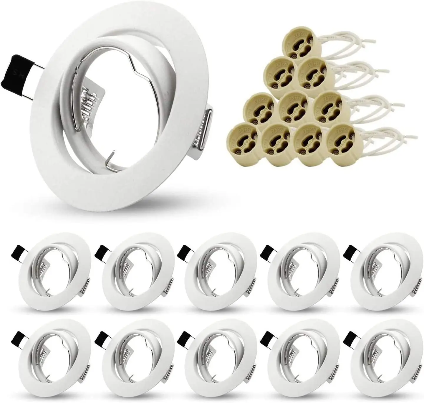 Gu10 Mr16 LED Ceiling Downlights Frame Recessed Rotatable Lamps Holder ...