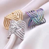 1/3Pcs Stainless Steel Geometric Hollow Wide Open Rings Trendy Exaggerated Finger Bijoux Anillos Jewelry 5
