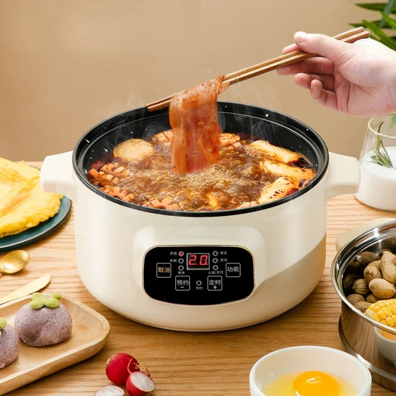 

Multifunctional Electric Cooker 220V Heating Pan Cooking Pot Machine Hotpot Noodles Eggs Soup Steamer Mini Rice Cooker Hot Pot