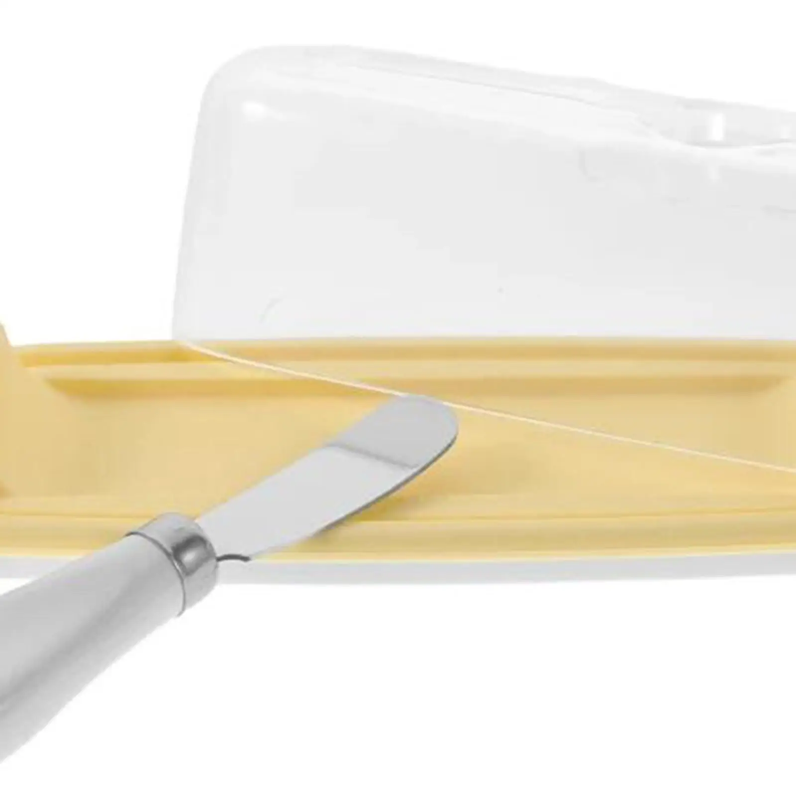 Butter Dish with Lid and Knife Ramps FKeeping Silicone Sealing Easy Grip Handles Cheese Slicing Holder for Kitchen