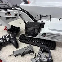 Huina 1/14 21channels Emote Control Excavator Engineering Car Demolition Machine Grab Machine Grab Machine Alloy Bucket Dump Ca 2
